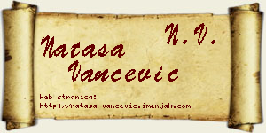 Nataša Vančević vizit kartica